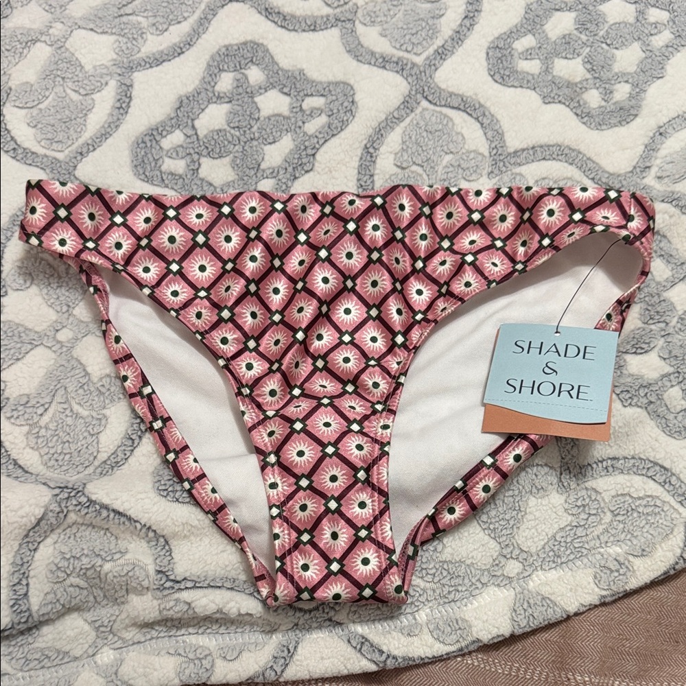 Shade & Shore Pink Geometric Bikini Bottom